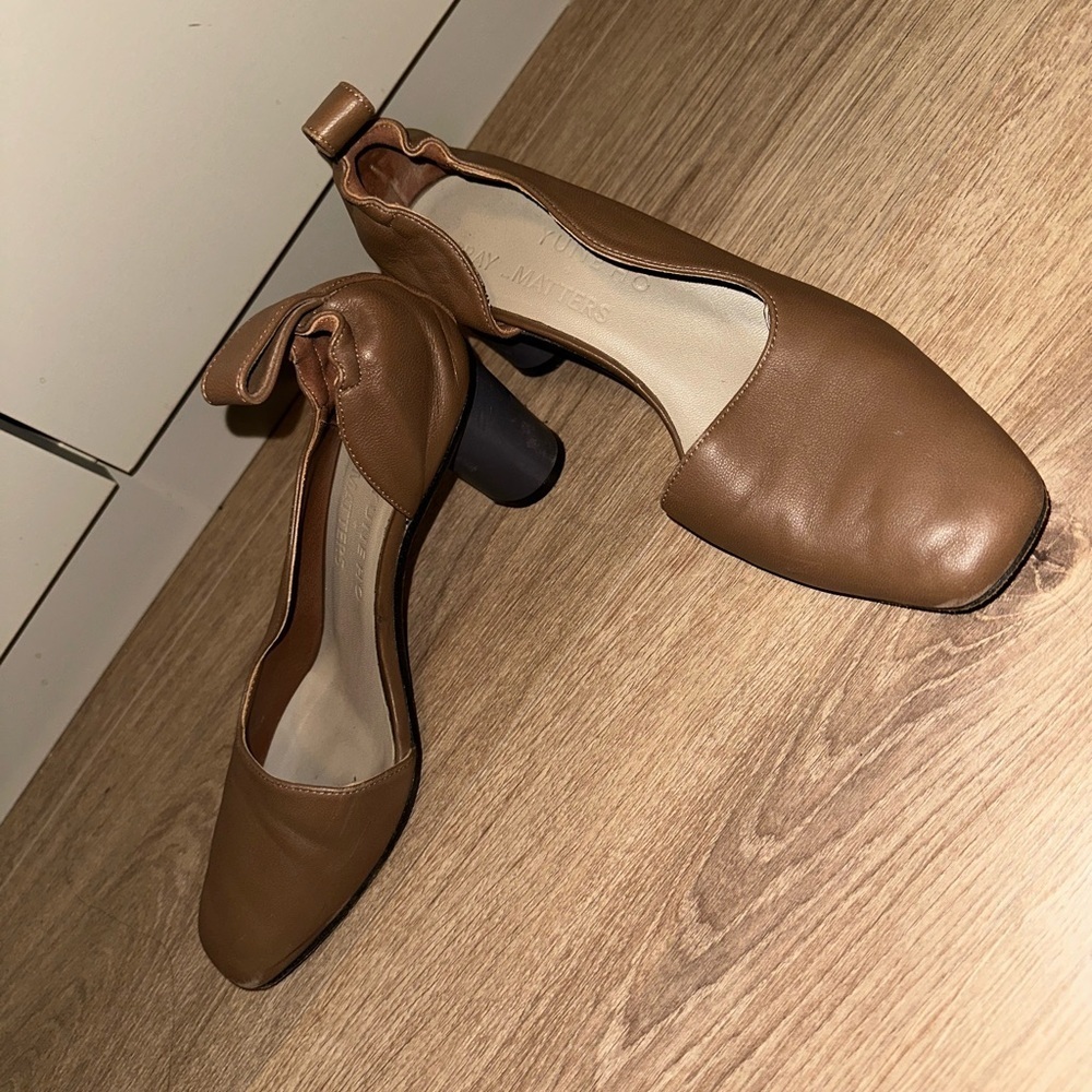 Gray Matters x Yuneho Khaki Women's Leather Shoes Size 37 1/2 - Picture 4 of 8
